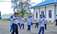 Danlanal Simeulue Beserta Prajurit dan Jalasenastri Lanal Simeulue Laksanakan Olahraga Bersama Meriahkan HUT Ke-80 Kemerdekaan RI