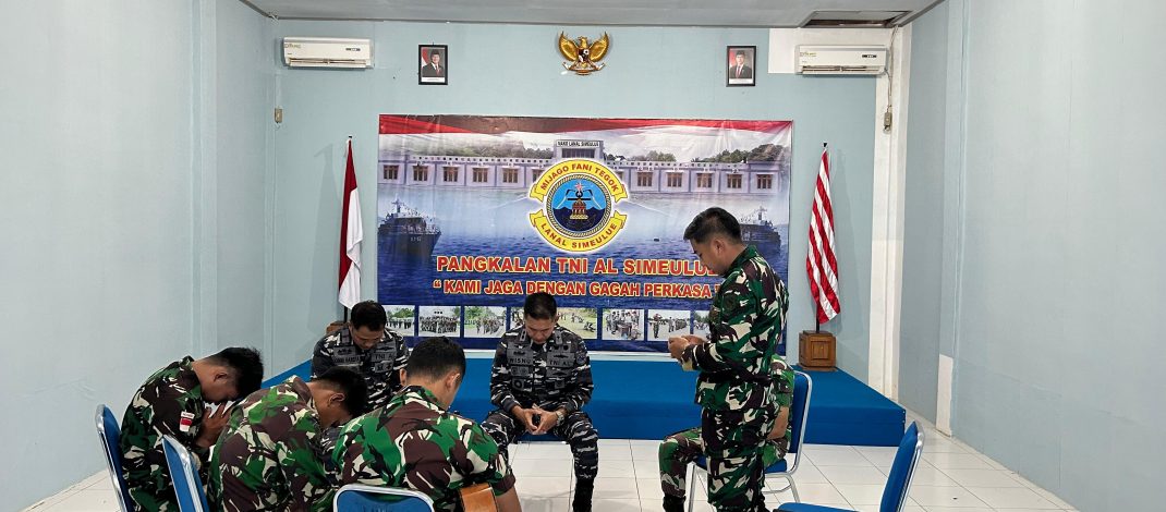 Danlanal Simeulue Beserta Prajurit Laksanakan Do’a Bersama Dalam Rangka Memperingati HUT Ke-80 RI