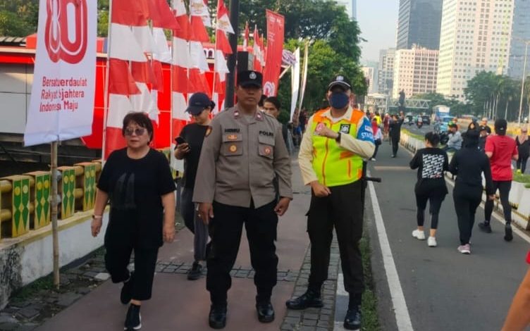 Kapolsubsektor Blora Amankan Perayaan HUT RI ke-80 di Dukuh Atas, Imbau Warga Waspada Copet